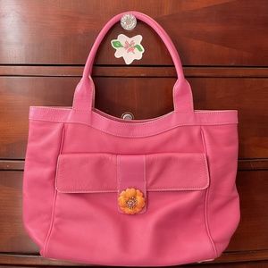 Lilly Pulitzer Pink Leather Jeweled Shoulder Bag